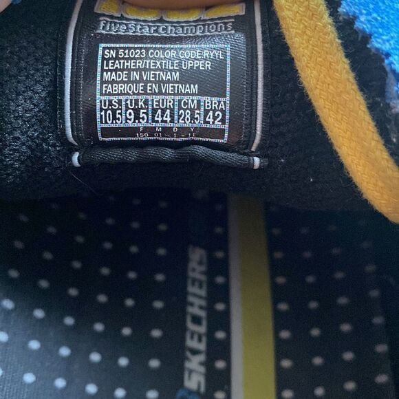 Trade 92 Mark Skechers Men's 10.5 Urban Cleat Golf Athletic Sneakers blue yellow - Picture 7 of 7